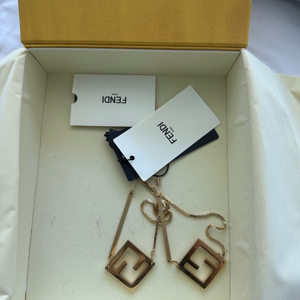 Fendi Gold Tone Logo Link sunglasses Chain